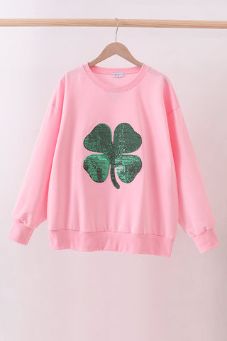 Pink clover glitter mom&me top