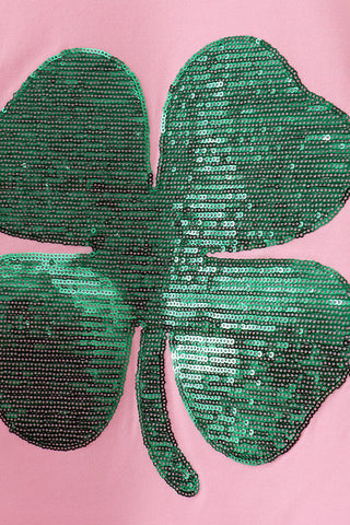 Pink clover glitter mom&me top
