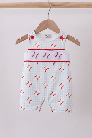 Baseball applique gingham jonjon