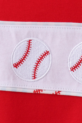 Baseball applique shorts set