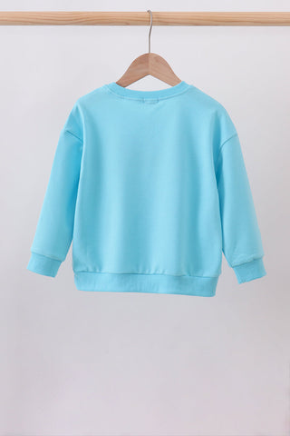 Blue bow hand-sewn mom&me sweatshirt