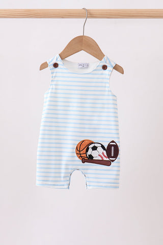 Blue Sports Ball Stripe Applique Knit Jon