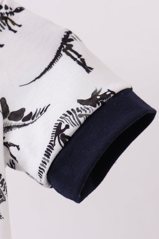 Navy dinosaur print bubble