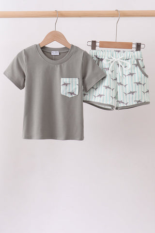 Gray Shark Knit Set