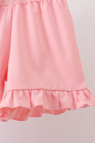 Pink Floral Smocked Knit Set