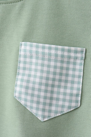 Sage Gingham Knit Set