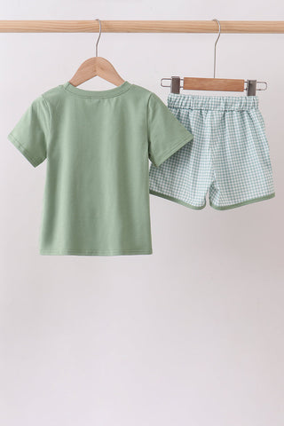 Sage Gingham Knit Set