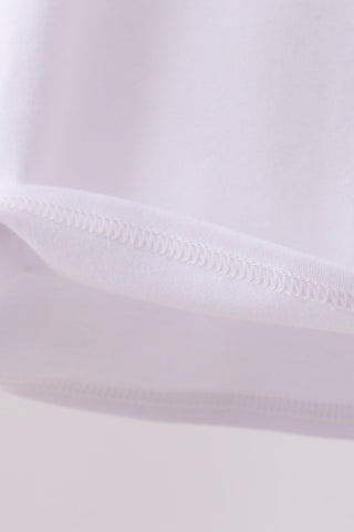 White Animal Embroidered Knit Top