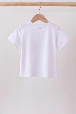 White Animal Embroidered Knit Top