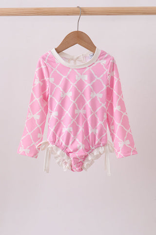 Pink Bow UPF rashguard