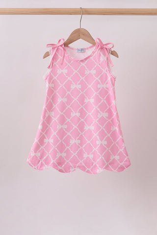 Pink Bow Knit Dress
