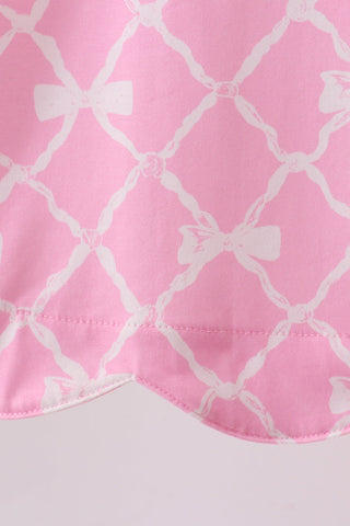 Pink Bow Knit Dress
