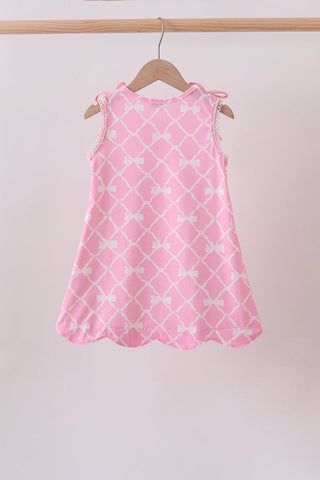 Pink Bow Knit Dress
