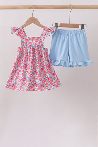 Pink Floral Knit Set