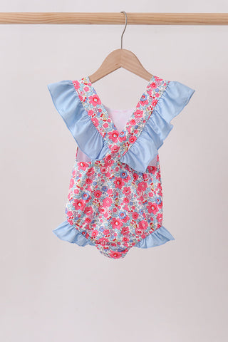 Pink Floral UPF Swim One-Piece
