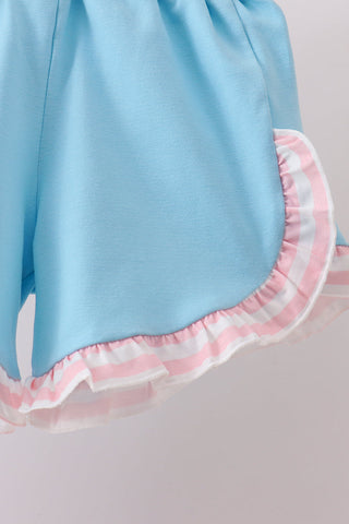 Pink School Apple Applique Knit Set