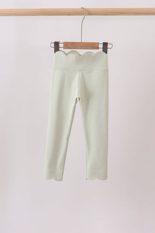 Green Scalloped Yoga Active Leggings