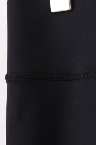 Black Scalloped Mom Yoga Active Leggings