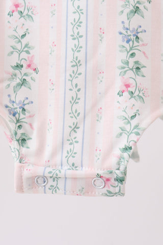 Bow Floral Applique Knit Bubble