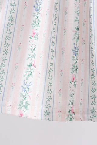 Bow Floral Applique Knit Bloomer Set