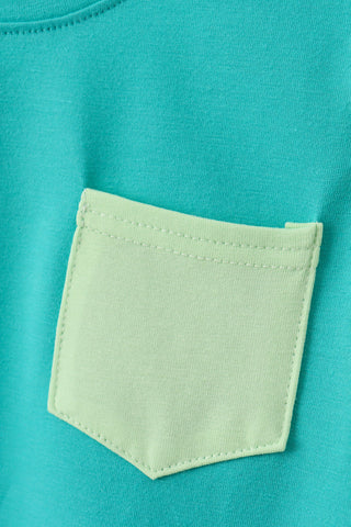 Blue Colorblock Knit Set