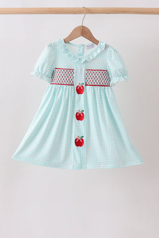 Blue Apple Smocked Dress