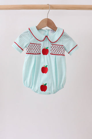 Blue Apple Smocked Bubble