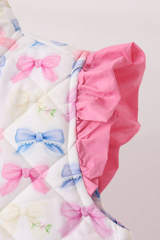 Hot pink bow ruffle vest