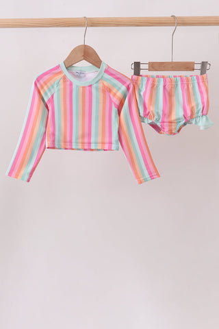 Rainbow Stripe UPF Rashguard Set
