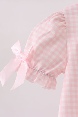 Pink Jack-O-Lantern  Applique Bow Bubble