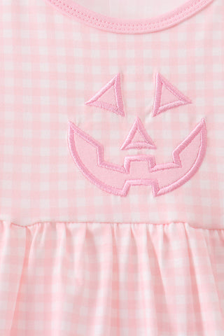 Pink Jack-O-Lantern  Applique Dress