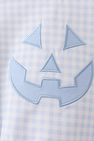 Blue Jack-O-Lantern  Applique Bubble