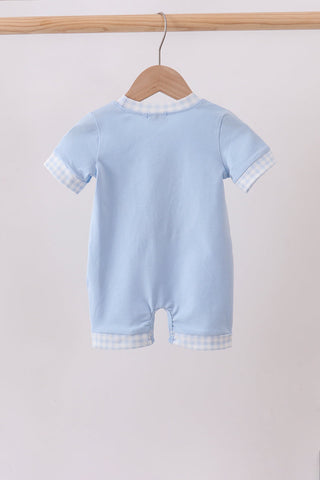 Blue Jack-O-Lantern  Applique Romper