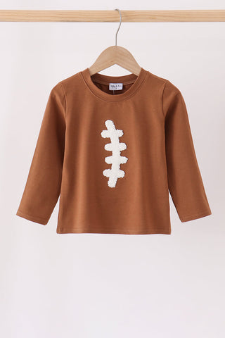 Brown Football French Knot Top