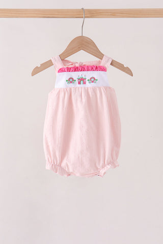 Pink Castle Embroidery Jacquard Bubble