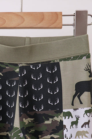 Camo Deer Bamboo Zip Pants Set