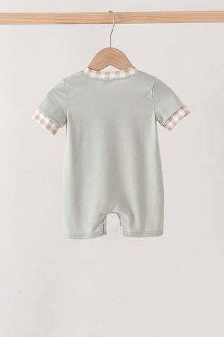 Green Scarecrow Embroidery Romper