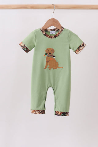 Green Hunting Print Romper