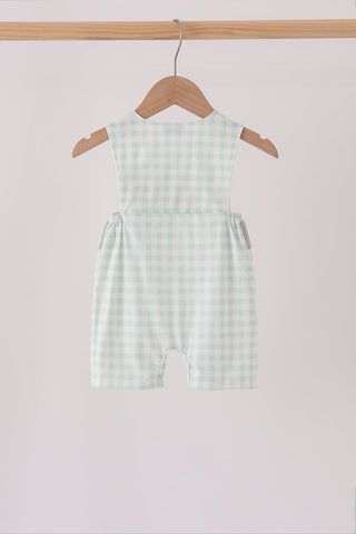 Sage pumpkin embroidery gingham jon jon