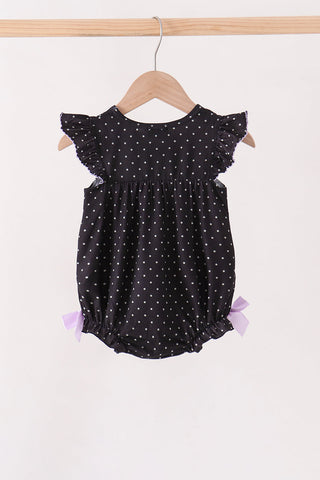 Black ghost spider embroidery ruffle bubble