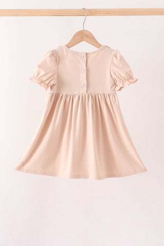 Khaki Pumpkin Smocked Bloomer dress