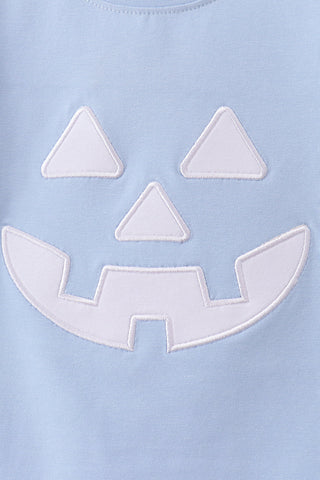 Blue Jack-O-Lantern  Applique Top
