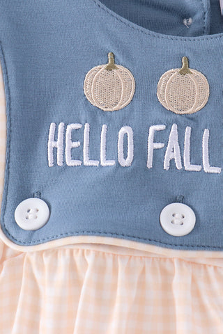 Blue Hallo Fall Y'ALL Pumpkin Bubble