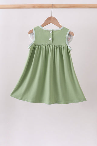 Sage Pumpkin Embroidered Dress
