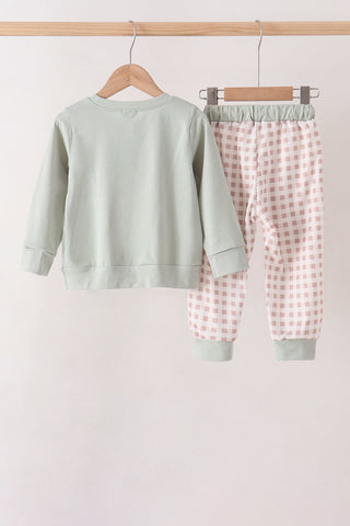 Sage hunting embroidery Pants set