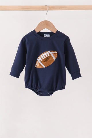 Navy football sequin bubble