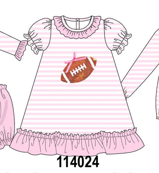 Pink football sequin stripe dress