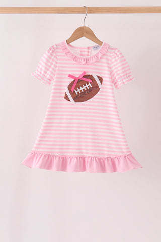 Pink football sequin stripe dress