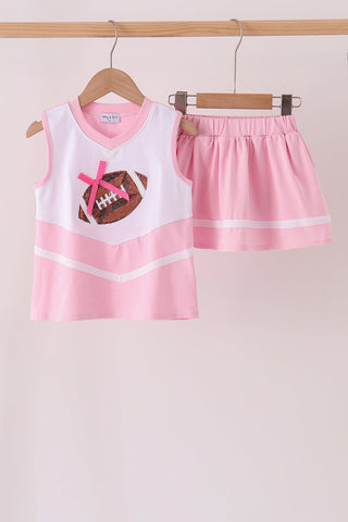 Pink football sequin skorts set