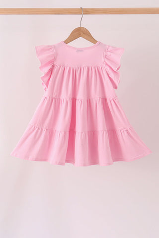 Pink football sequin tiered dress